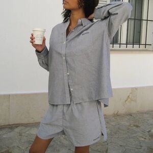 NWOT Djerf Avenue Shirt and Shorts Set, Medium